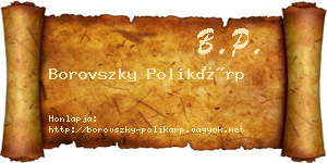 Borovszky Polikárp névjegykártya